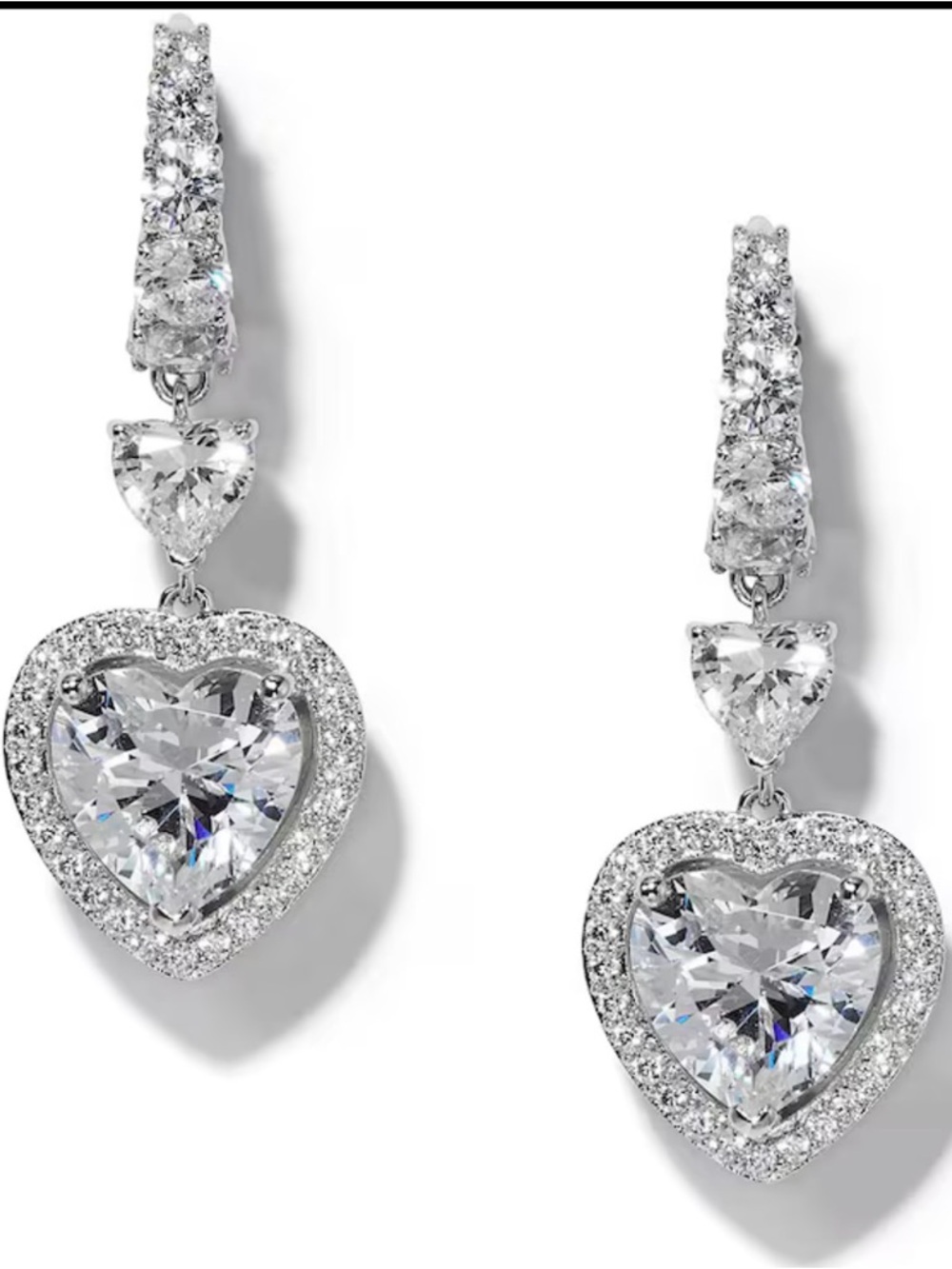 Nadri Bisou Halo Heart Drop Earrings